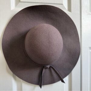 Source Unknown Taupe Wide-Brim Wool Felt Hat